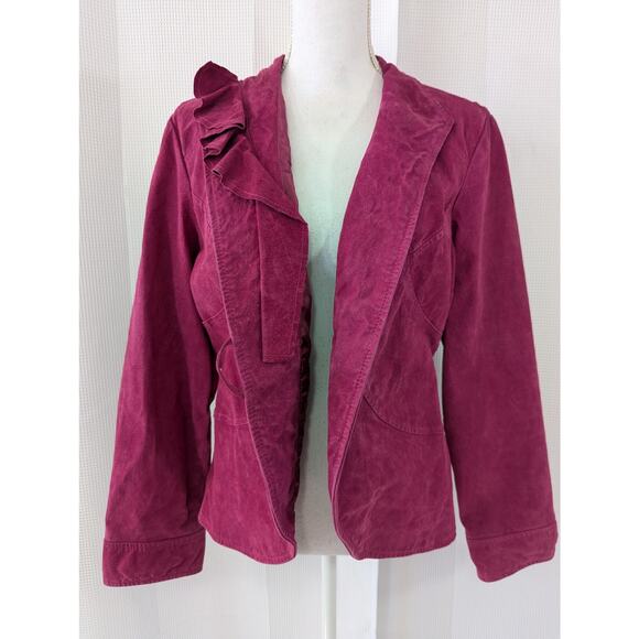 Women's Pink Leather Jacket - Picture 3 of 14